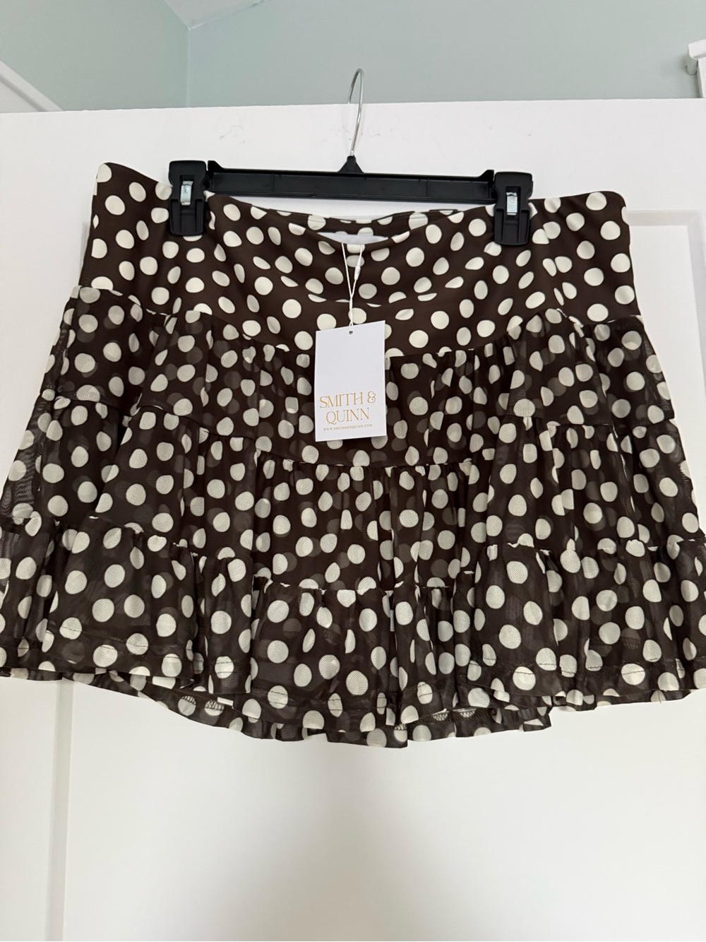 NWT Smith & Quinn Rose Sheer Skort Chocolate Dot XL